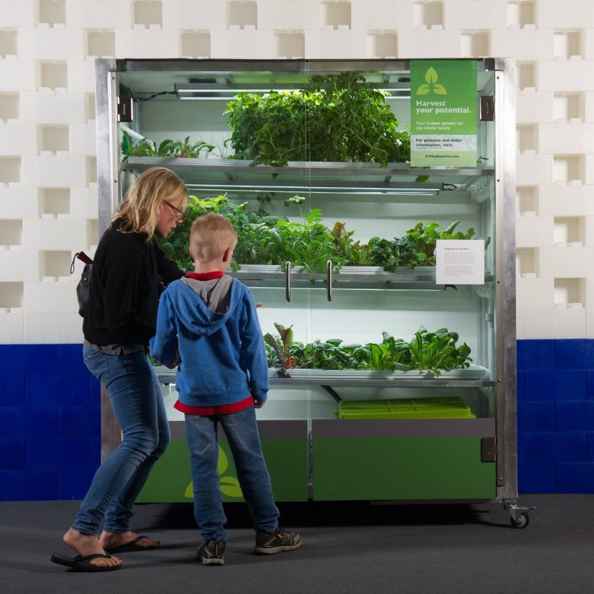 Vertical Hydroponics display at Anchorage Museum.